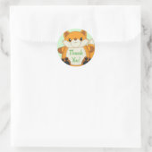 Fox Baby shower Green Ronde Sticker (Tas)