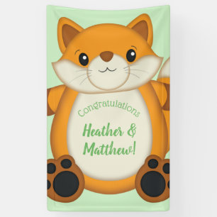 Fox Baby shower Green Spandoek