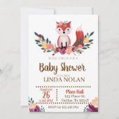 Fox Baby shower Invitation Animal Party Kaart (Voorkant)