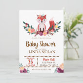 Fox Baby shower Invitation Animal Party Kaart (Staand voorkant)