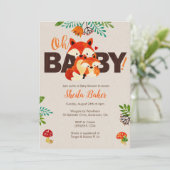 Fox Baby shower Invitation - Baby Fox Invitations Kaart (Staand voorkant)