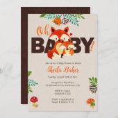 Fox Baby shower Invitation - Baby Fox Invitations Kaart (Voorkant / Achterkant)