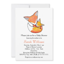 Fox Baby shower Invitation Fox Mam Baby Woodland