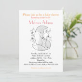 Fox Baby shower Invitation Woodland Fox Mam & Baby Kaart (Staand voorkant)