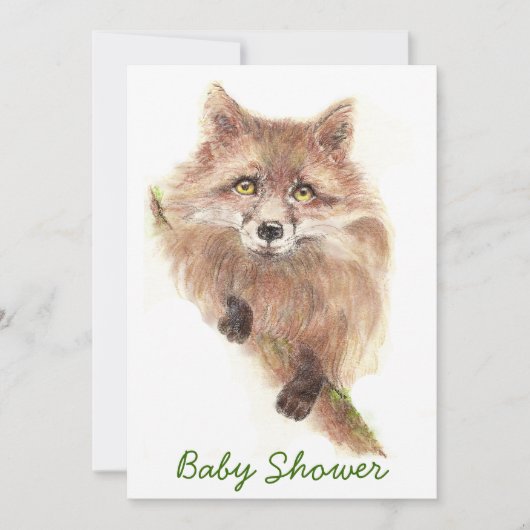 Fox Baby shower Kaart (Voorkant)