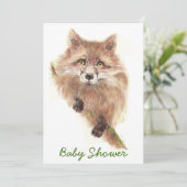 Fox Baby shower Kaart (Staand voorkant)