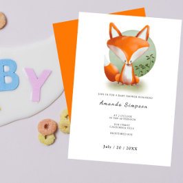 Fox Baby shower Kaart