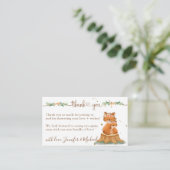 Fox Baby shower nieuwe mama bedankt Informatiekaartje (Staand voorkant)