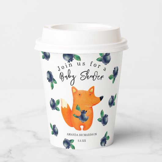 Fox Baby shower Papieren Bekers (Achterkant)