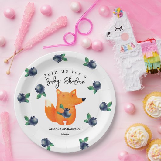 Fox Baby shower Papieren Bordje (Feest)