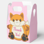 Fox Baby shower Roze Bedankdoosjes (Geopend)