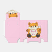Fox Baby shower Roze Bedankdoosjes (Uitgevouwen)