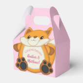 Fox Baby shower Roze Bedankdoosjes (Achterkant)