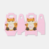 Fox Baby shower Roze Bedankdoosjes (Uitgevouwen)