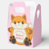 Fox Baby shower Roze Bedankdoosjes (Geopend)