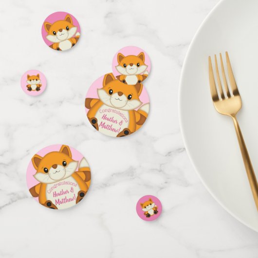 Fox Baby shower Roze Confetti (Groep)
