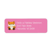 Fox Baby shower Roze Etiket (Voorkant)