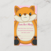 Fox Baby shower Roze Informatiekaartje (Voorkant)