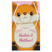 Fox Baby shower Roze Klein Cadeauzakje (Achterkant)