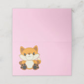 Fox Baby shower Roze Plaatskaartje (Buitenkant ongevouwen)