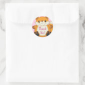 Fox Baby shower Roze Ronde Sticker (Tas)
