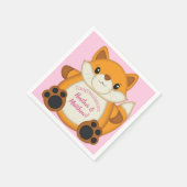 Fox Baby shower Roze Servet (Hoek)