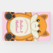 Fox Baby shower Roze Spandoek (Horizontaal)