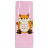 Fox Baby shower Roze Wijn Cadeautas (Achterkant)