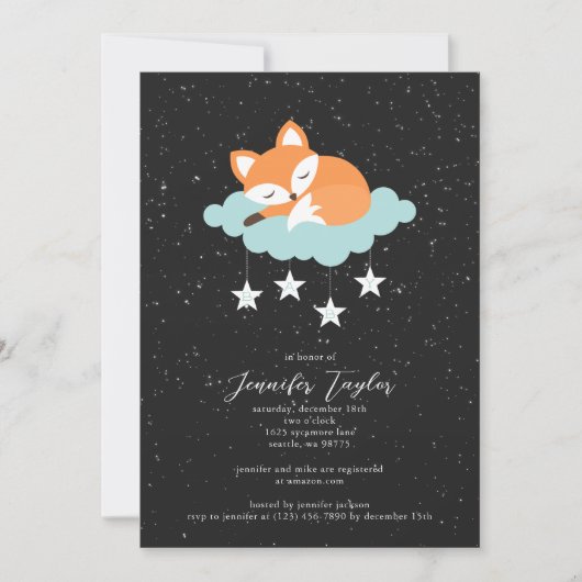 Fox Baby shower Uitnodiging (Voorkant)