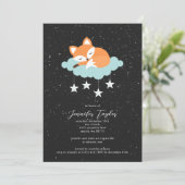 Fox Baby shower Uitnodiging (Staand voorkant)