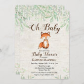 Fox Baby shower Uitnodiging (Voorkant / Achterkant)