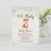 Fox Baby shower Uitnodiging (Staand voorkant)