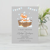Fox Baby shower Uitnodiging (Staand voorkant)