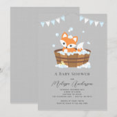 Fox Baby shower Uitnodiging (Voorkant / Achterkant)
