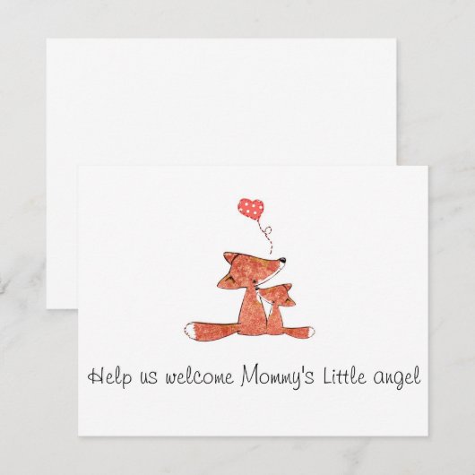 Fox Baby shower Uitnodiging (Voorkant / Achterkant)