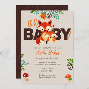 Fox Baby shower Uitnodiging - Baby Fox-uitvindinge