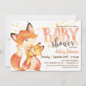 Fox Baby shower uitnodiging Gender Neutral Woodlan (Voorkant)