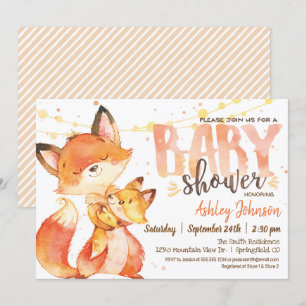 Fox Baby shower uitnodiging Gender Neutral Woodlan