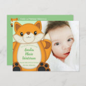 Fox Baby shower Woodland Animal Briefkaart (Voorkant / Achterkant)