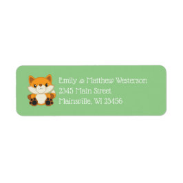 Fox Baby shower Woodland Animal Etiket