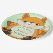 Fox Baby shower Woodland Animal Papieren Bordje (Gekanteld)
