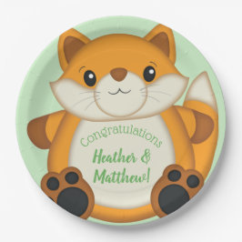 Fox Baby shower Woodland Animal Papieren Bordje