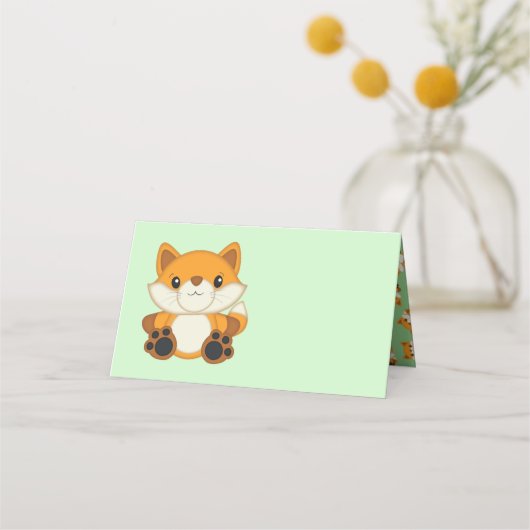 Fox Baby shower Woodland Animal Plaatskaartje (Voorkant)