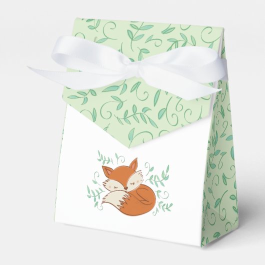 Fox Baby shower Woodland Animals Bedankdoosjes (Voorkant Zijde)