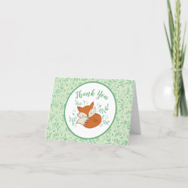 Fox Baby shower Woodland Animals Bedankkaart