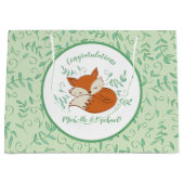 Fox Baby shower Woodland Animals Groot Cadeauzakje (Voorkant)