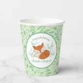 Fox Baby shower Woodland Animals Papieren Bekers (Achterkant)
