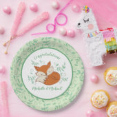 Fox Baby shower Woodland Animals Papieren Bordje (Feest)
