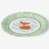 Fox Baby shower Woodland Animals Papieren Bordje (Gekanteld)