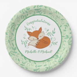 Fox Baby shower Woodland Animals Papieren Bordje